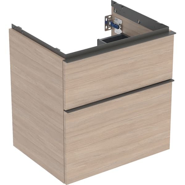 GE iCon Unterschrank für WT, 2 Schubl. 59,2x61,5x47,6cm, Eiche/Gr. Lava