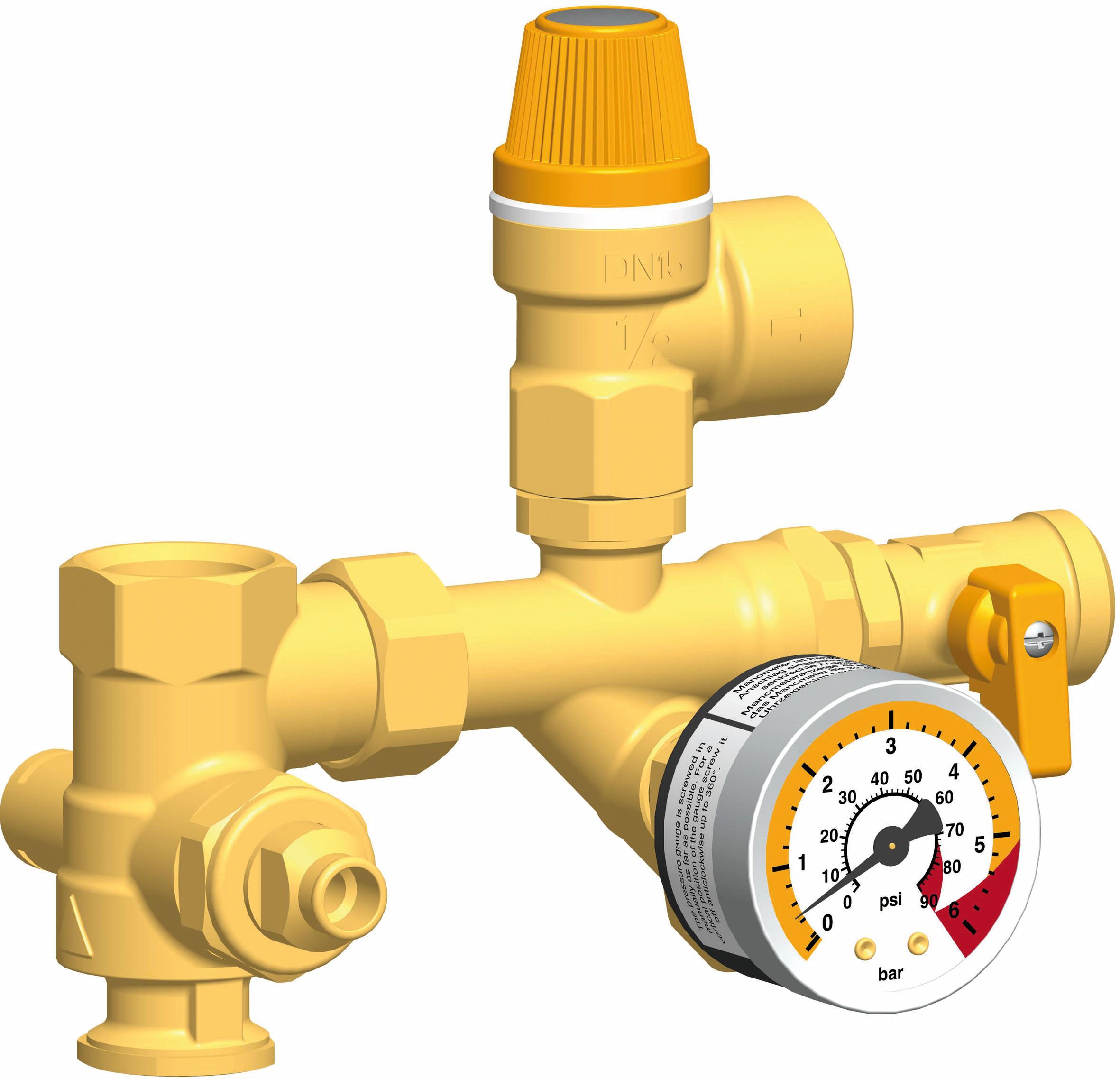 COSMO 2.0 Sicherheitsgruppe solar DN 20 SV 1/2" x 3/4" 6 bar 50 kW