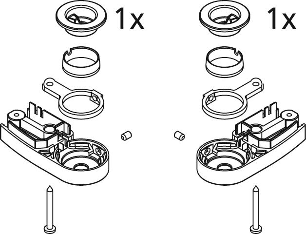 Kermi EBAT024 Set Lager unten Farbe: weiss