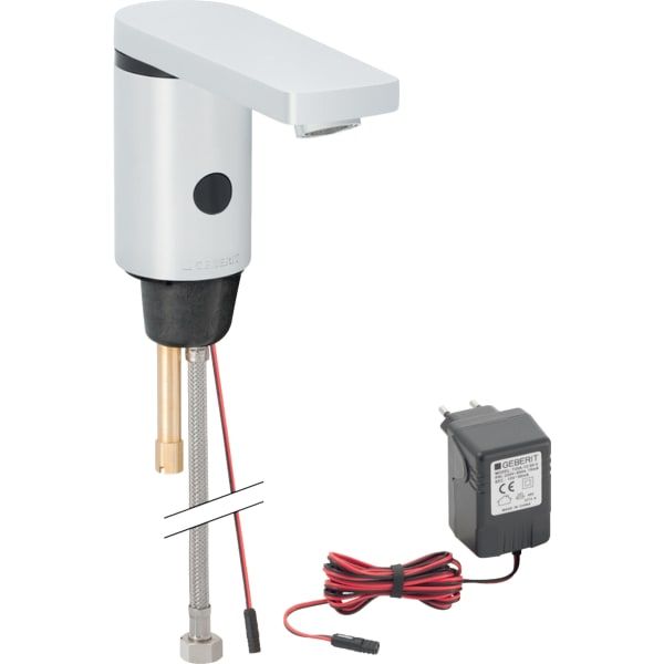 GE Typ 186 Waschtischarmatur, Netzbetr. ohne Mischer, hochglanz verchromt