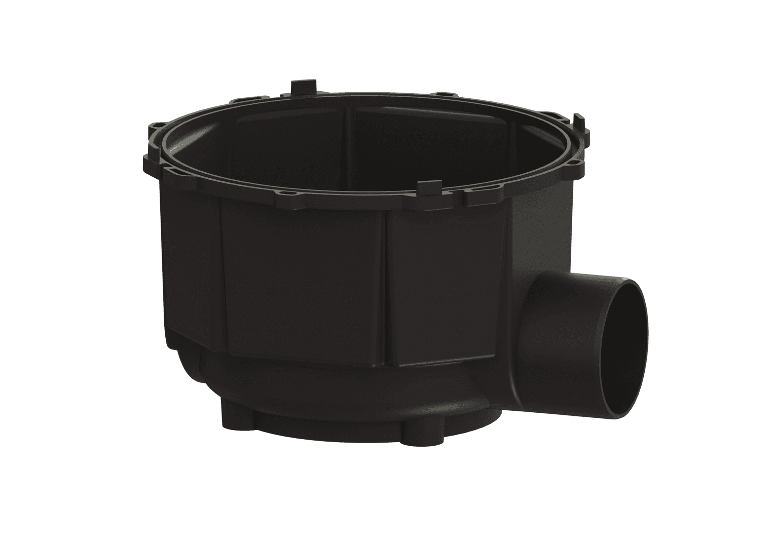 KESSEL-Grundkörper Hof-/Regenablauf mit Auslauf, DN 150, d: 450 mm