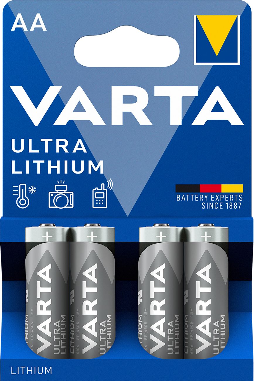Varta 6106 Professional Lithium Mignon Batterie AA 1,5V 2900mAh 4er Blister