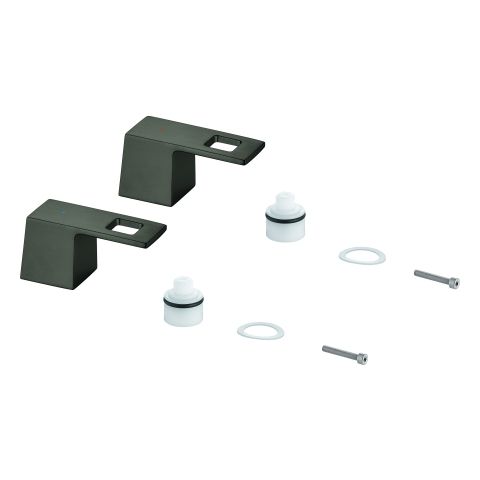GROHE Griffpaar 48321 für Eurocube Mark. blau/rot hard graphite gebürstet