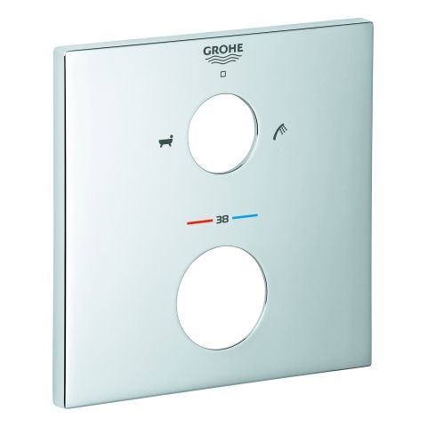 GROHE Rosette 49103 eckig für THM-Fertigmontagesets chrom