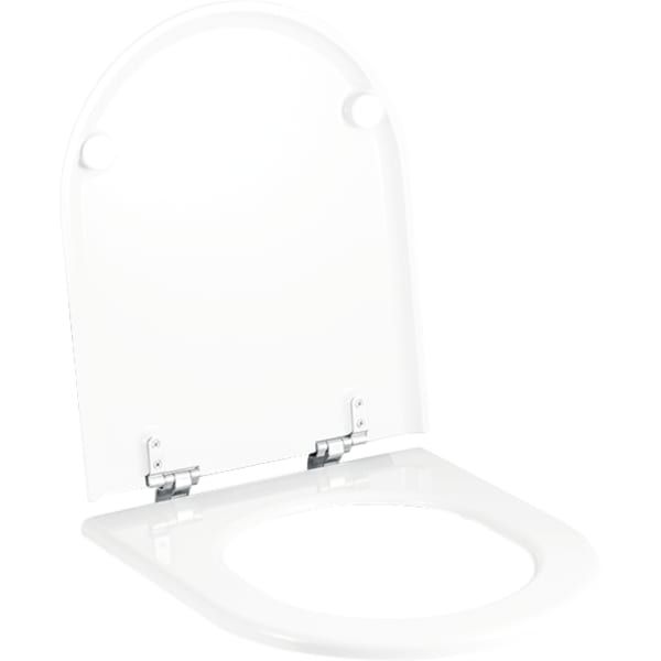 WC-Sitz Courreges mit Deckel weiss Scharniere verchromt Geberit