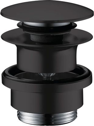 HG Ablaufventil push-open DN32 mattschwarz mit Überlaufloch