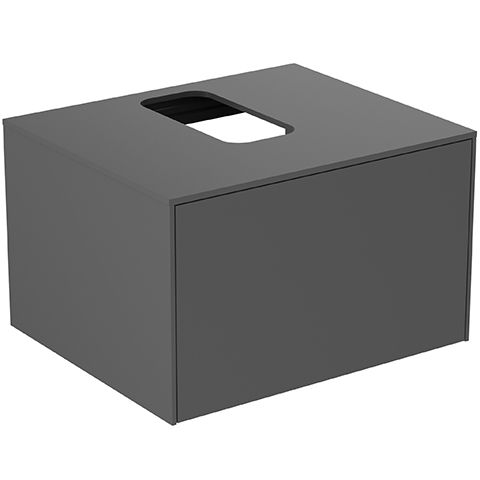 IS WT-Platte Conca mittiger Ausschnitt 602x505mm Anthrazit