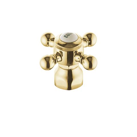 KLUDI-Ersatzteil Kreuzgriff mit Haube Cold messing