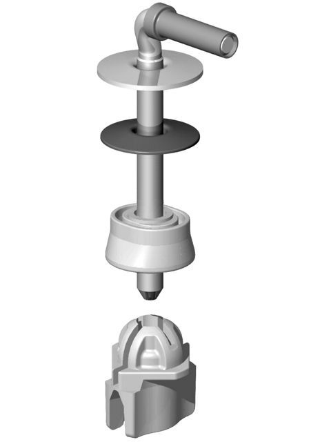 Edelstahl-Bügelscharnier m.Quick- Schnellbef.-mutter f.WC-Sitz derby/DgG