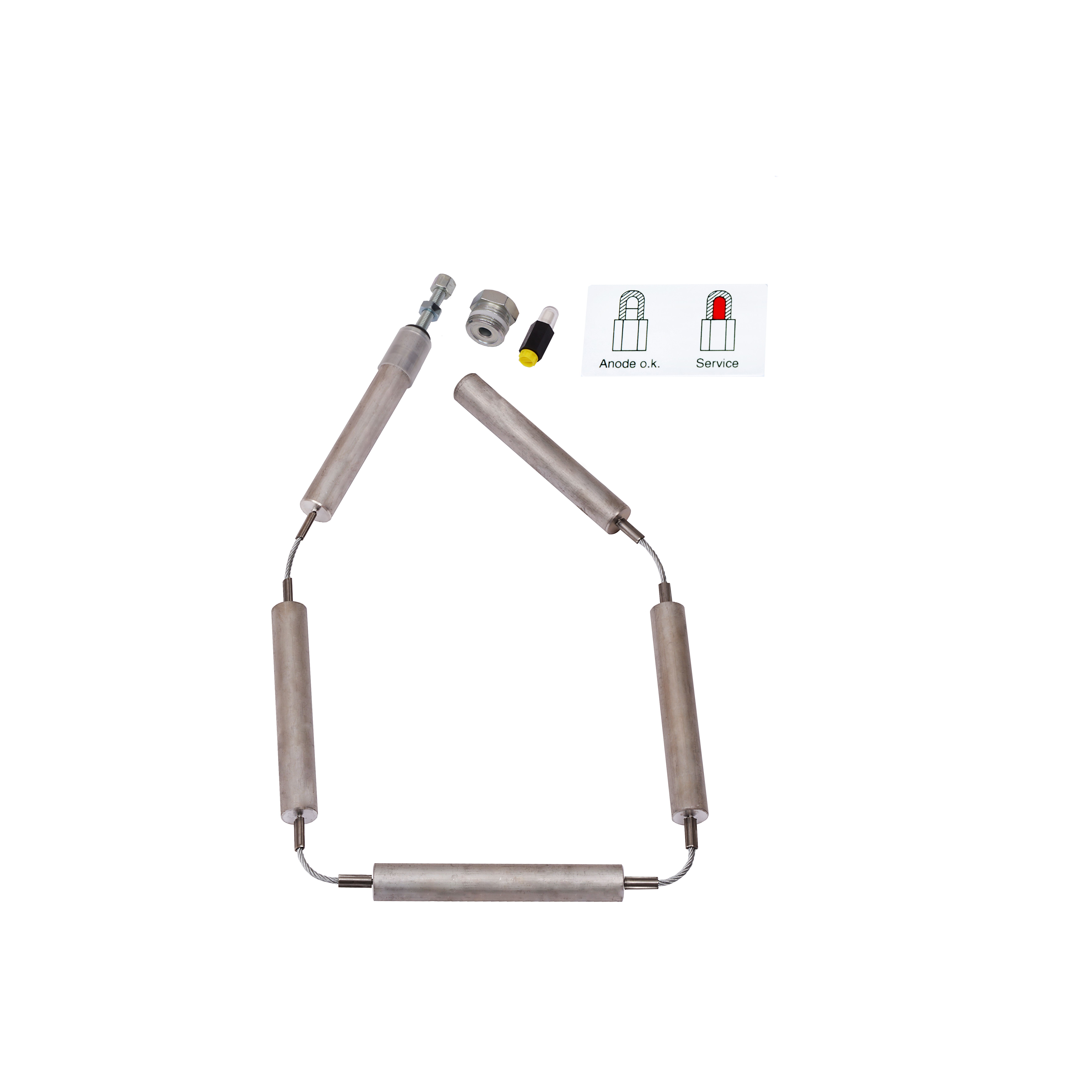 Universal-Kettensignalanode D21x1400 M8 incl.Adapter für 3/4" Anschluss