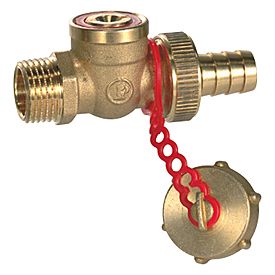 KFE-Kugelhahn mit Schlauchtülle 1/2" Messing R608