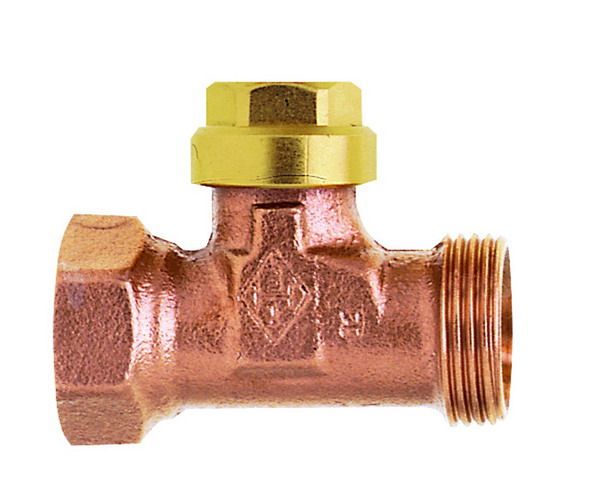 Heimeier Rücklauf-Verschraubung 1/2" Rotg.m.Innengew. Handantrieb f.Verteiler