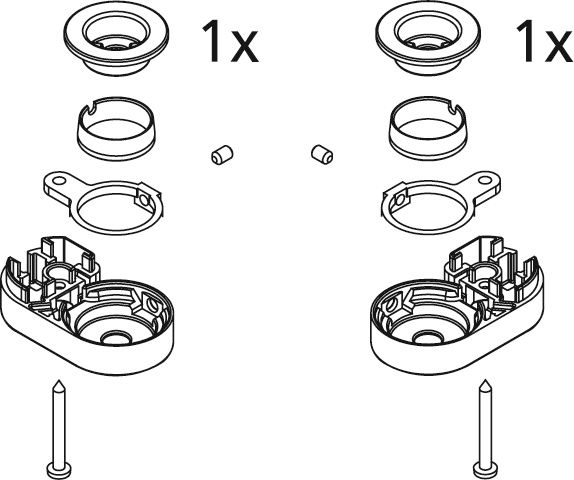 Kermi EBAT026 Set Lager unten Farbe: silber hochglanz