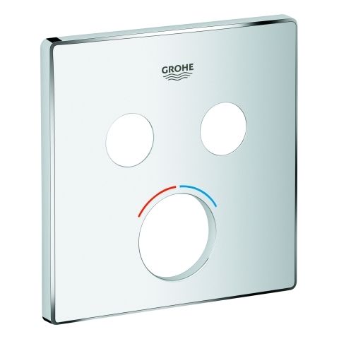 GROHE Rosette 46995 eckig für Mischer mit 2 Absperrventilen chrom