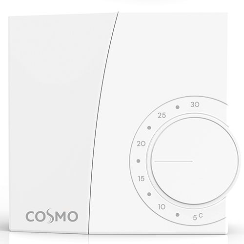 COSMO elektronischer Raumthermostat 230V Heizen Aufputz RAL9010