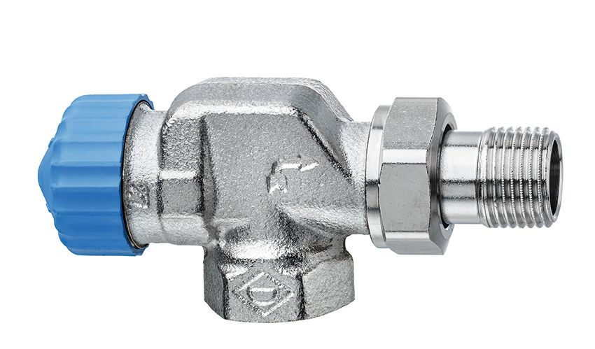 Heimeier Ventilunterteil 1/2" Axial vernickelt f.Einrohrheizung