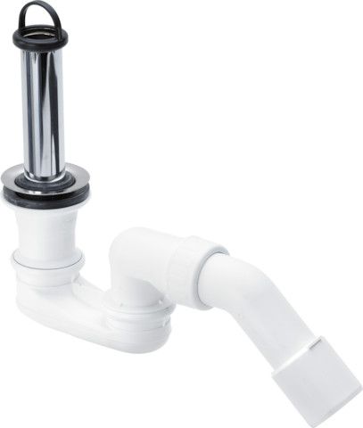 Standrohrventil 1 1/2" m.Sifon 50/40mm 45 Grad D70mm Wasserst.120mm verchromt