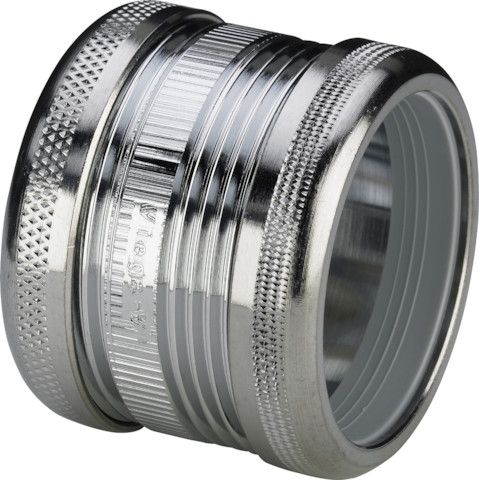 Quetschverschraubung DN 32 MS verchromt mit zwei Dichtungen konisch, Anschlag