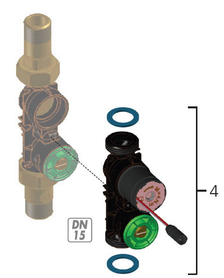 CONTI+ Magnetventil DN15-93, mit integ. Vorabsperrung u. m. Magnetventilkart. 6V