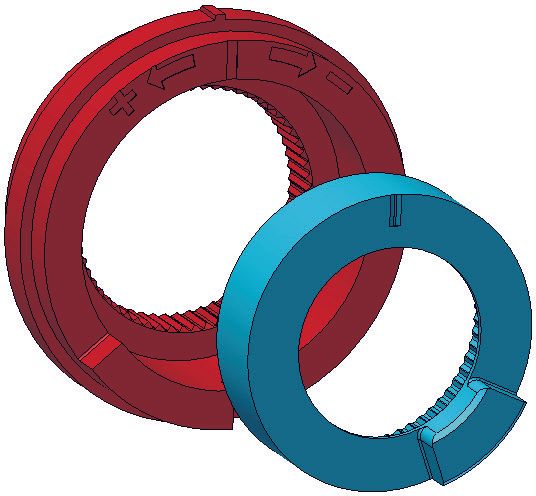 CONTI+ Set Temperaturanschlagringe rot und blau