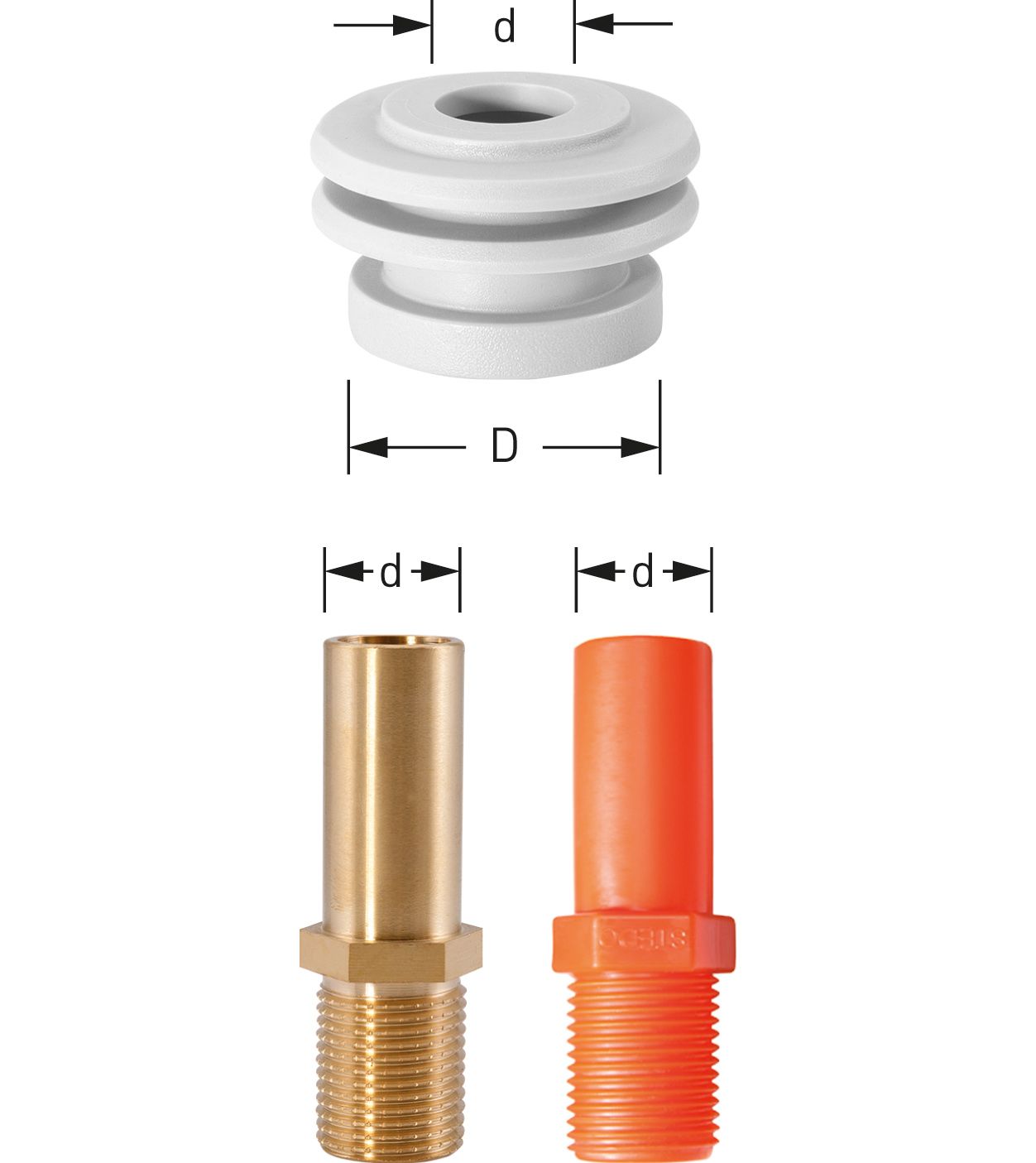 Urinal-Einlaufgarnitur DN 15 1/2" Eingang hinten Befestigung verdeckt