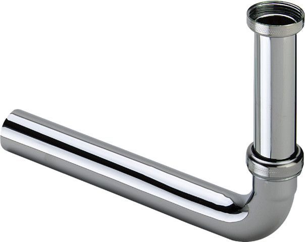 Ablaufbogen 1 1/4"G DN 32  255mm 90 Grad Messing verchromt
