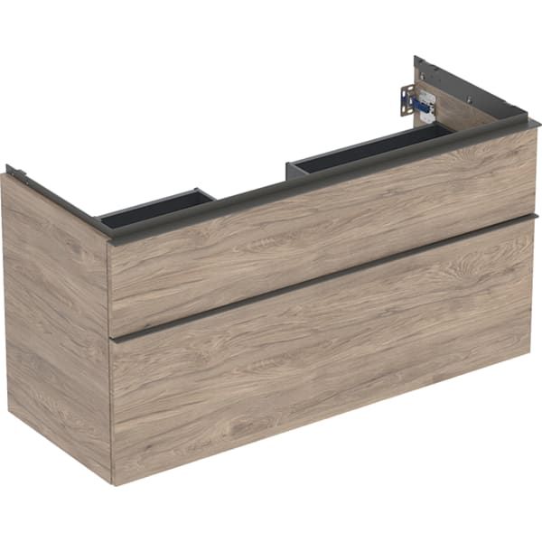 GE iCon Unterschrank für WT, 2 Schubl. 118,4x61,5x47,6cm, Nussbaum hi./Gr. Lava