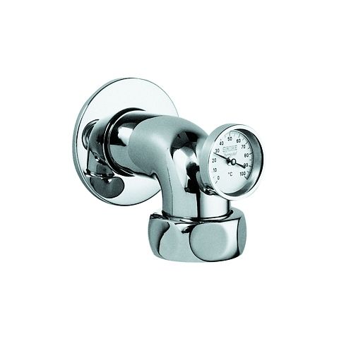 Abgangsbogen 11/2"AG x 2"-Mutter 90mm Ausl.u.Schraubros.m.Thermom.Grohe