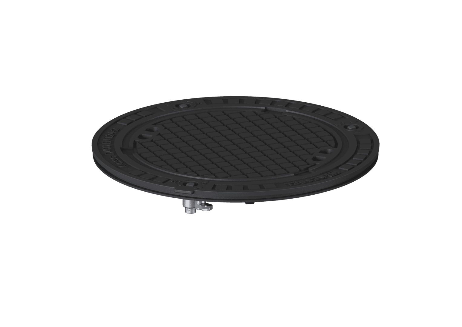 Abdeckplatte Kl.D tagwasserd./verschr. Kessel Guss EN124 schwarz m.Bedienschl.