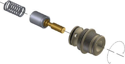 CONTI+ Kolbenkopfstück Ölhydraulik mit Feder, Spindel, Aufnahme und Seegerring