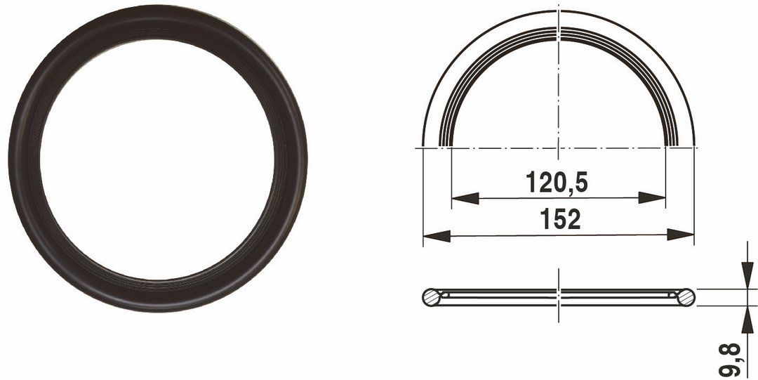 JU Dichtring 120x152x10 für SK-100 ZBS, SW-1 Solar