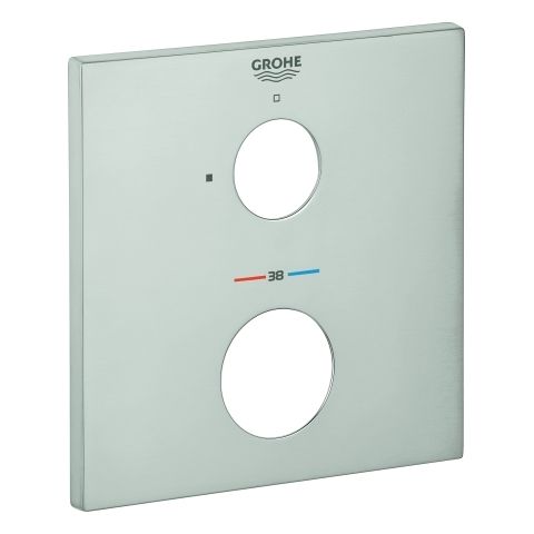 GROHE Rosette 49109 eckig für THM-Fertigmontagesets supersteel