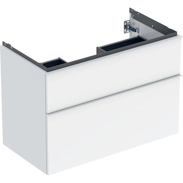 GE iCon Unterschrank für WT, 2 Schubl. 88,8x61,5x47,6cm, weiß hgl./Gr.weiß matt