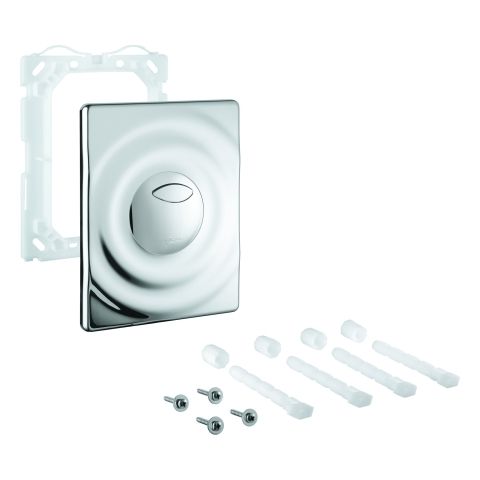 Abdeckplatte Surf m.ECO-Taste f.Spülkästen m.2 Schläuchen verchr.Grohe