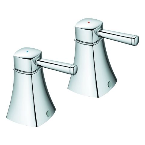 GROHE Griffpaar Grandera 48325 Markierung blau/rot chrom