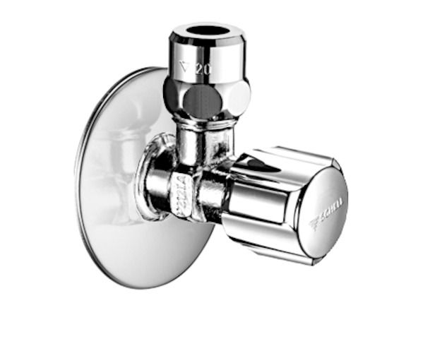 Eckventil 1/2" kurz. Schubsch. m.Rosette m.Längenausgl.u.ASAG verchromt Schell