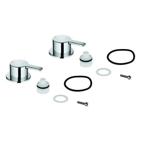 GROHE Griffpaar 48357 Markierung blau/rot für Lineare chrom