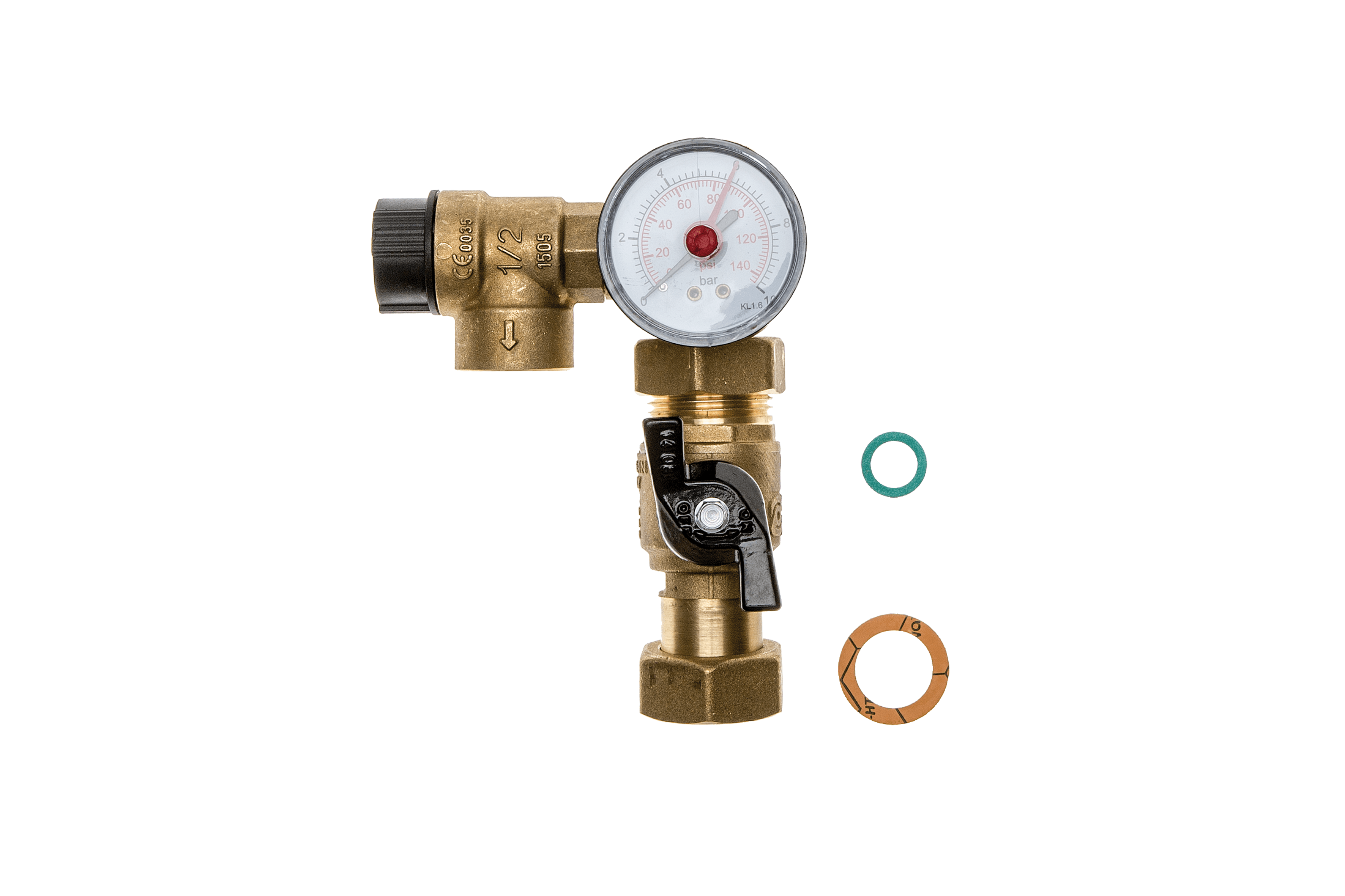 Brötje Sicherheitsventil 6bar mit Manometer