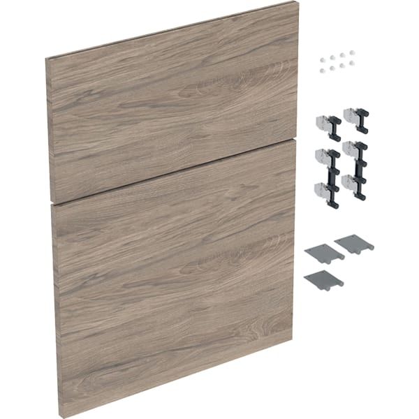 GE Schubladenfront Set für iCon Seitenschrank B:45cm, Nussbaum hickory