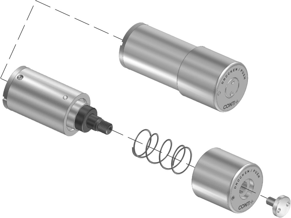 CONTI+ Ölhydraulik mit Isolierstück und Druckknopf (vormontiert)