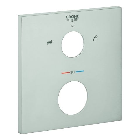 GROHE Rosette 49103 eckig für THM-Fertigmontagesets supersteel