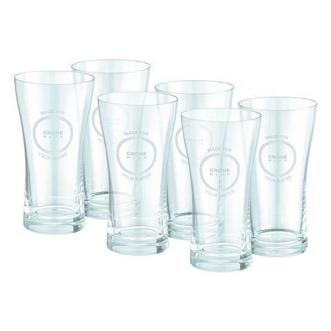 Wassergläser mit Blue Dekor Grohe VPE= 6 Stück