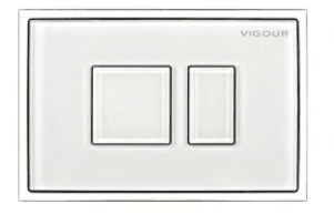Betätigungsplatte AI Glas weiss Kunst- stoff weiss f.2-Mengen-Spülung VIGOUR