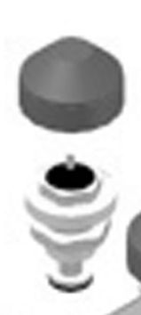 COSMO RL-Ventiloberteil m.Voreinstellung zu OL Edelstahlverteiler Rundrohr