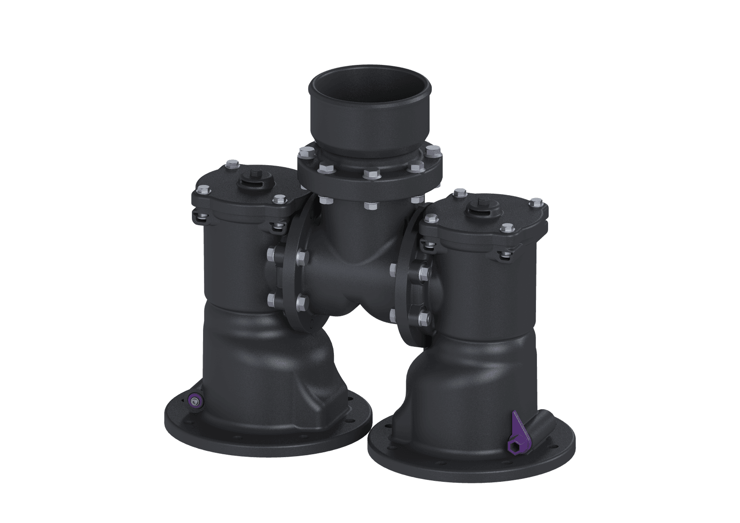 KESSEL-Klappengehäuse für Duo-Anlagen, ohne Absperrschieber