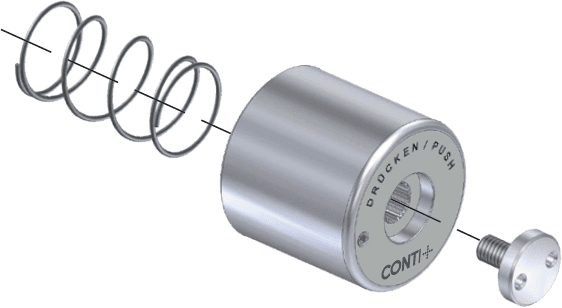 CONTI+ Druckknopf Ölhydraulik mit Feder und Kappe