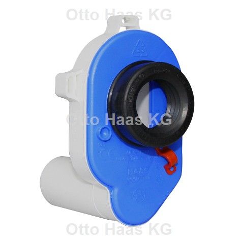 Urinal-Absaugesifon weiss-blau Abgang waagerecht