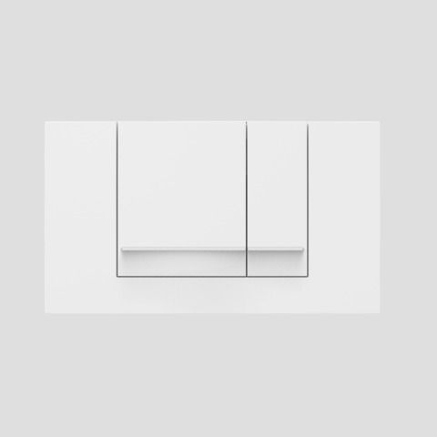 Abdeckplatte M 806 Sanit weiss 2-Mengentechnik Betätigung von vorn