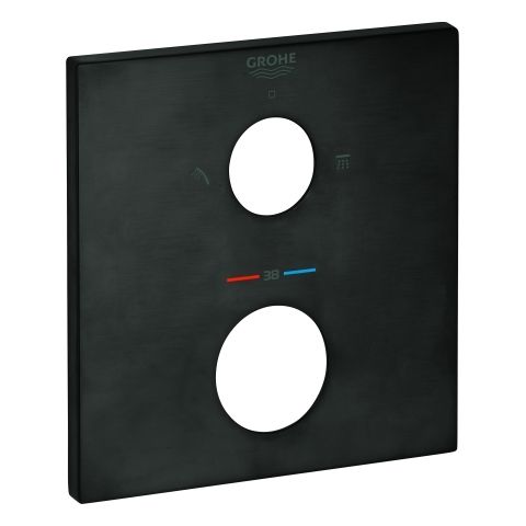 GROHE Rosette 49102 eckig für THM-FMS hard graphite gebürstet