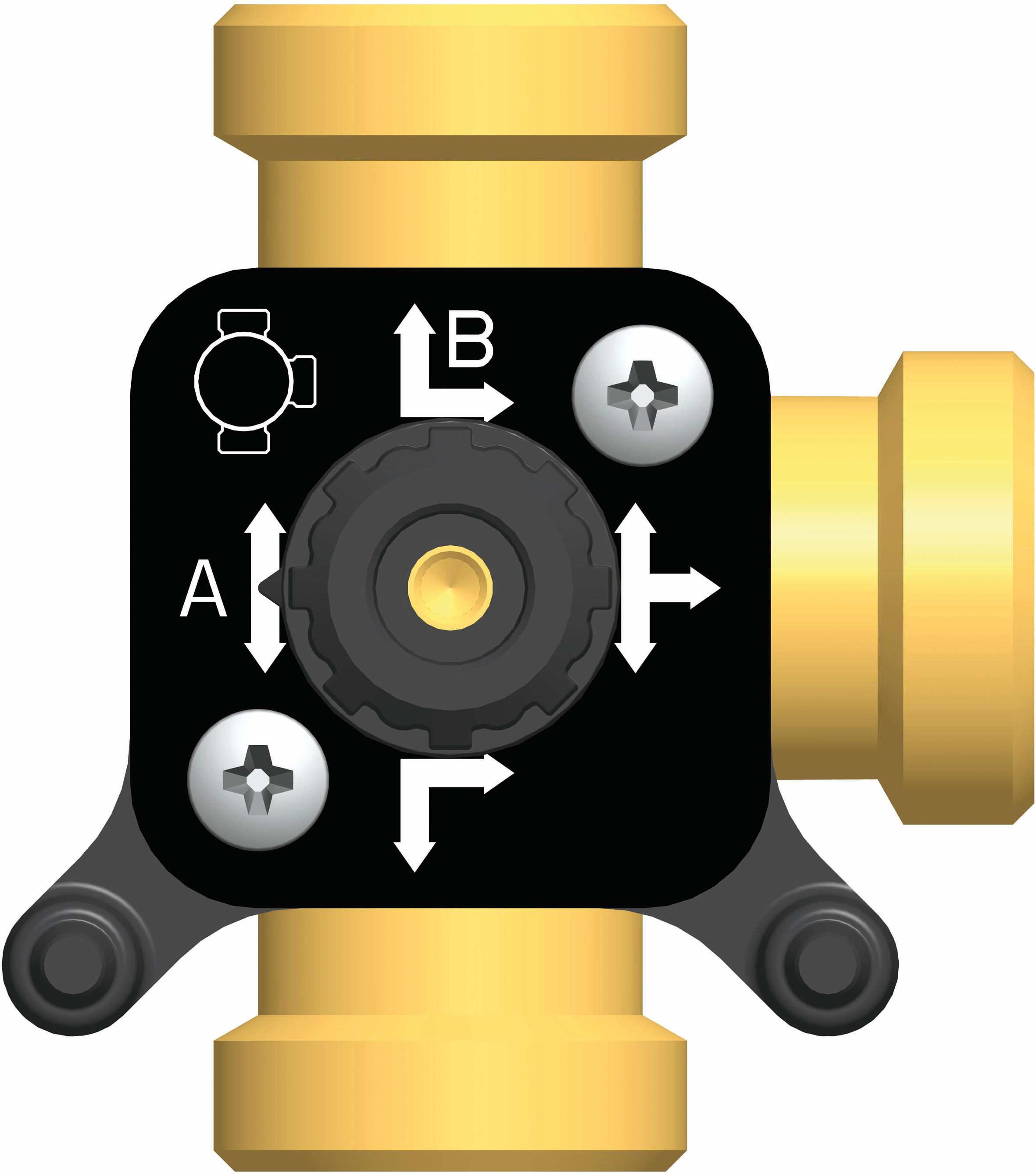 COSMO 2.0 Umschaltventil DN 20, 3 x 1"AG kurze Kükenwelle